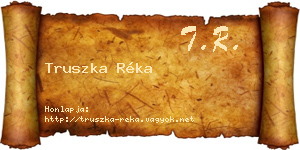 Truszka Réka névjegykártya